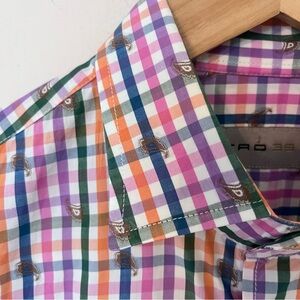 ETRO Milano Made In Italy Paisley Checkered Plaid Button-up Dress Shirt 39
